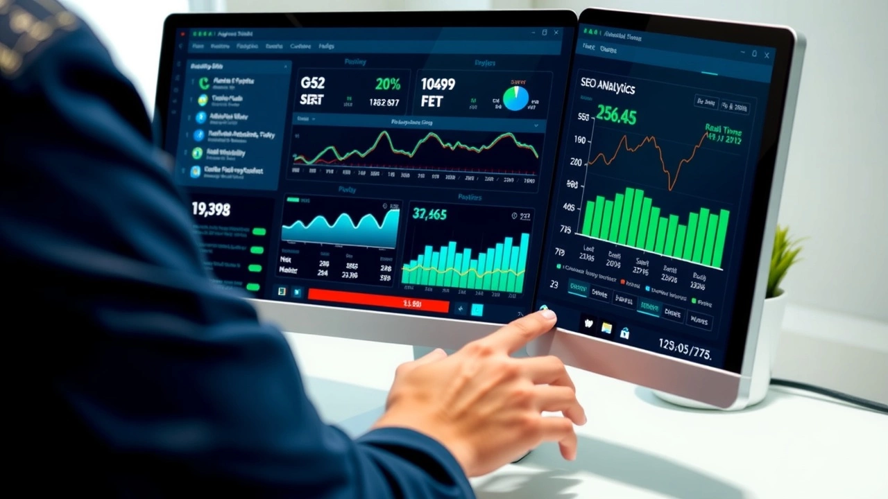 person utilisant un logiciel dIA pour lanalyse SEO
