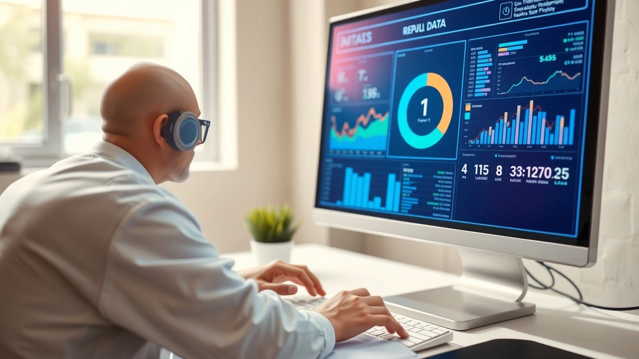 person utilisant l'intelligence artificielle pour analyser des données SEO