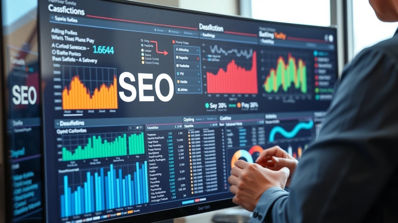 person analysant des données SEO avec des outils dIA