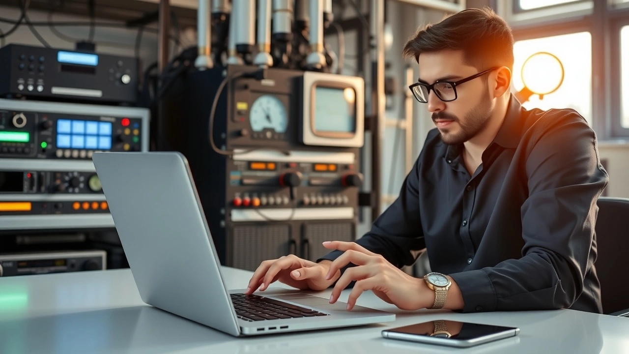 person analysant des indicateurs SEO sur un ordinateur portable