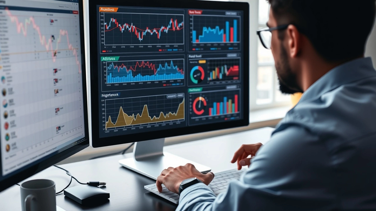 person analyzant des graphiques sur un ordinateur