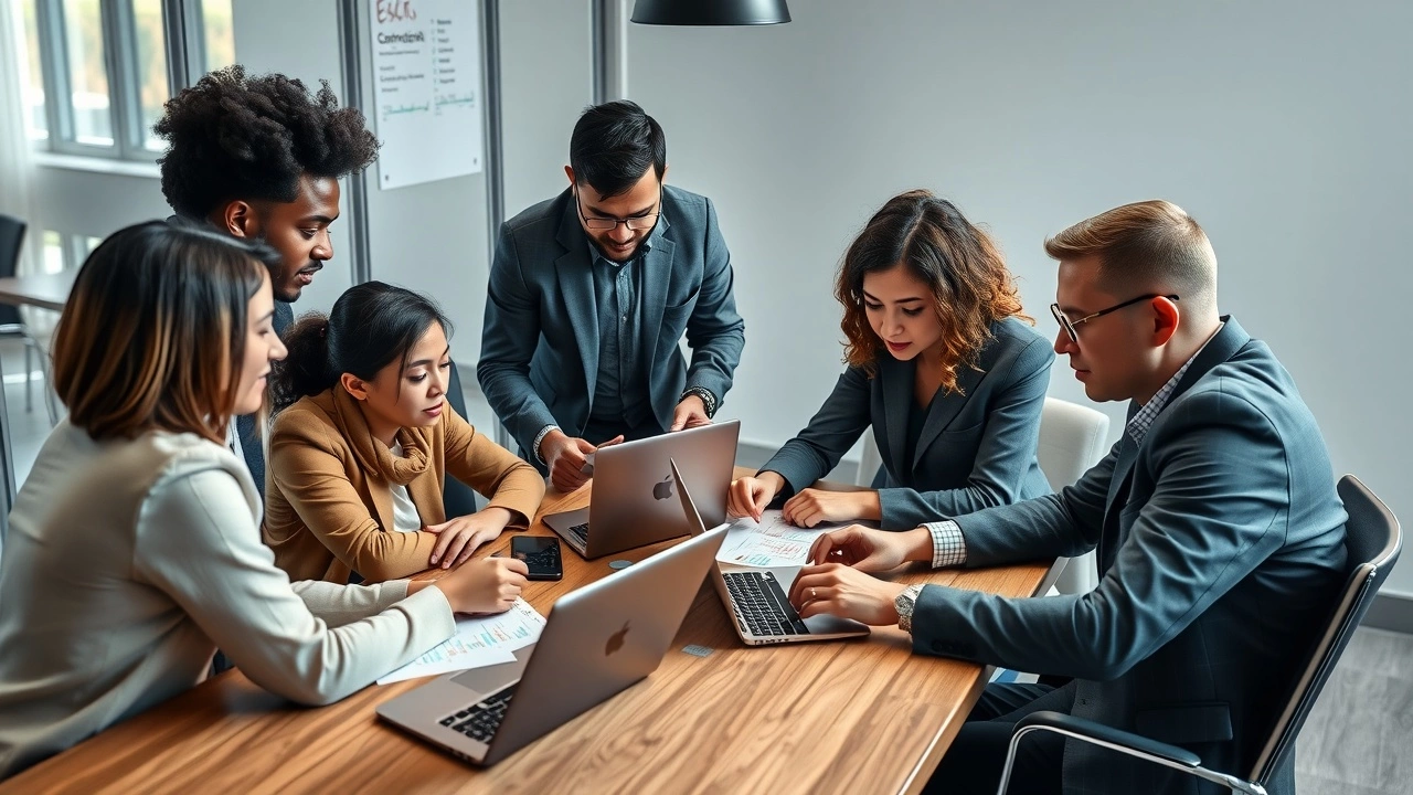 professionnels travaillant ensemble sur des stratégies numériques