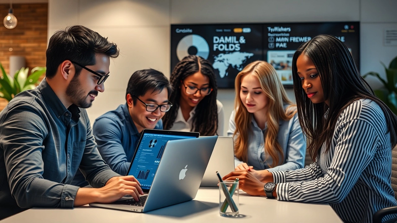 groupe de professionnels travaillant sur le SEO avec IA
