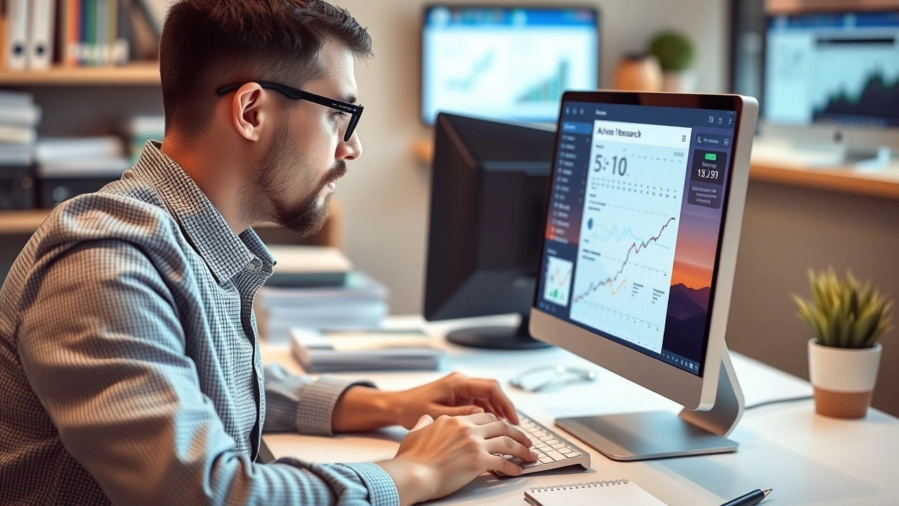 person faisant une recherche de mots clés pour le SEO