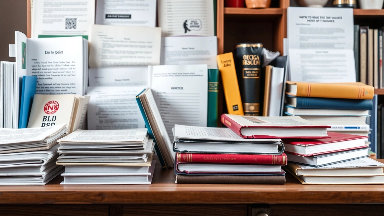 collection de ressources educatives sur un bureau