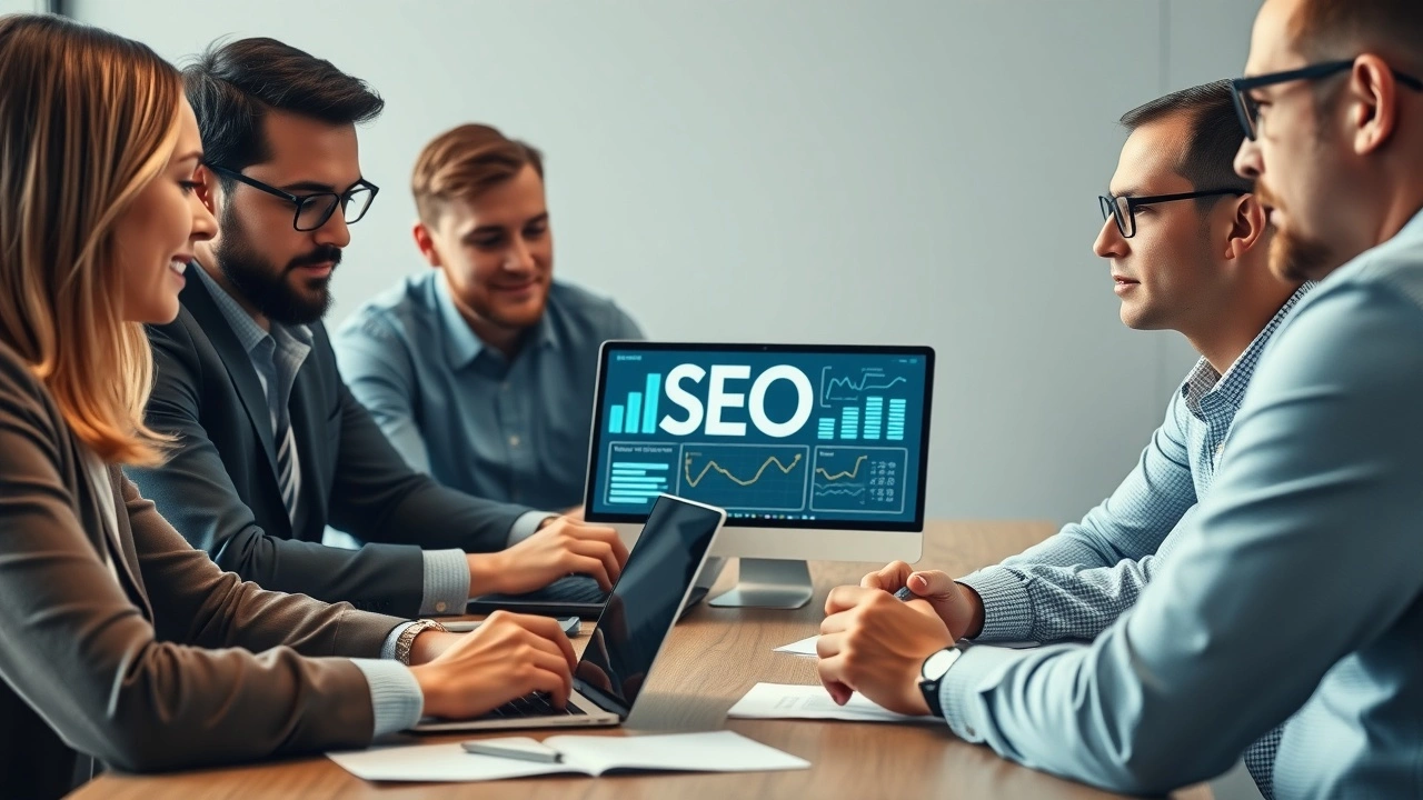 réunion professionnelle sur l'analyse SEO