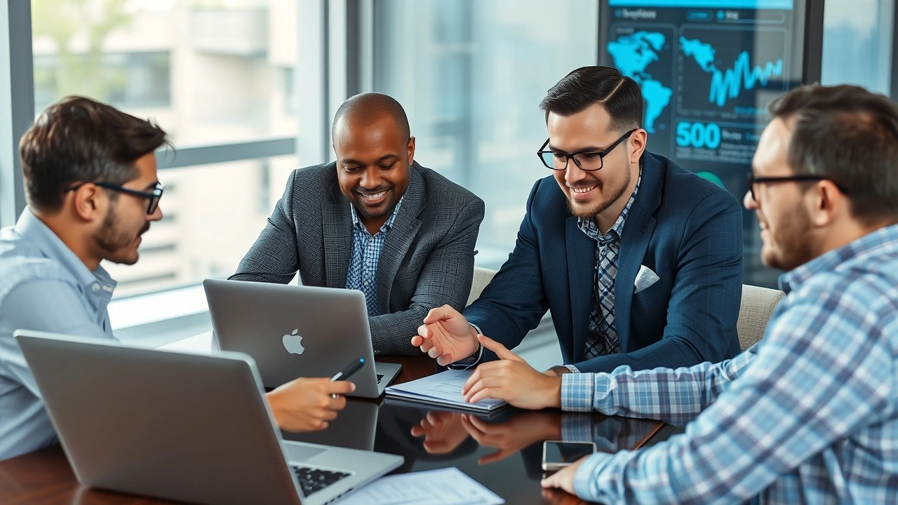 réunion de spécialistes SEO travaillant avec lIA