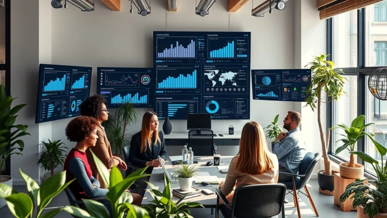 Une scène montrant des professionnels discutant de l'impact des systèmes d'IA sur le référencement moderne.