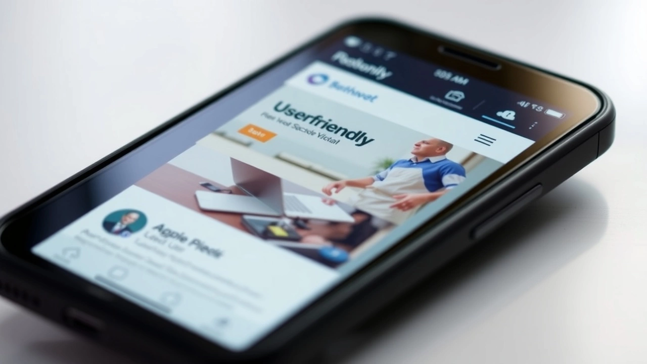 smartphone montrant un site web optimisé pour mobile