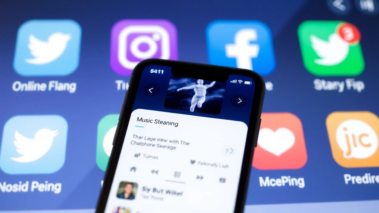 smartphone avec une application de streaming musical
