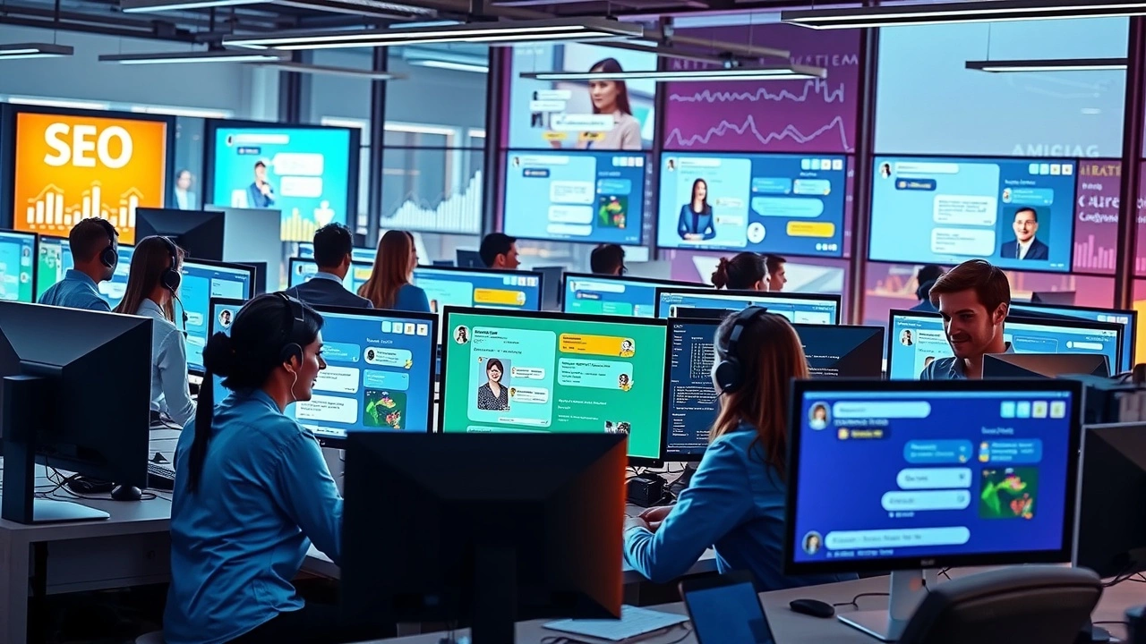 Un environnement de support de chat en direct avec des agents engagés