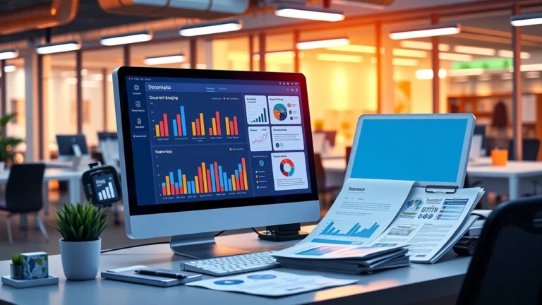 Une scène illustrant des stratégies SEO pour les plateformes de partage de documents.