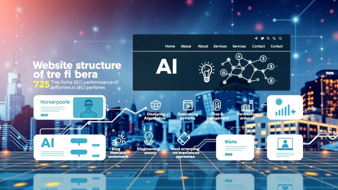 Une représentation photorealiste d'une structure de site moderne, illustrant l'importance de l'organisation pour le SEO.