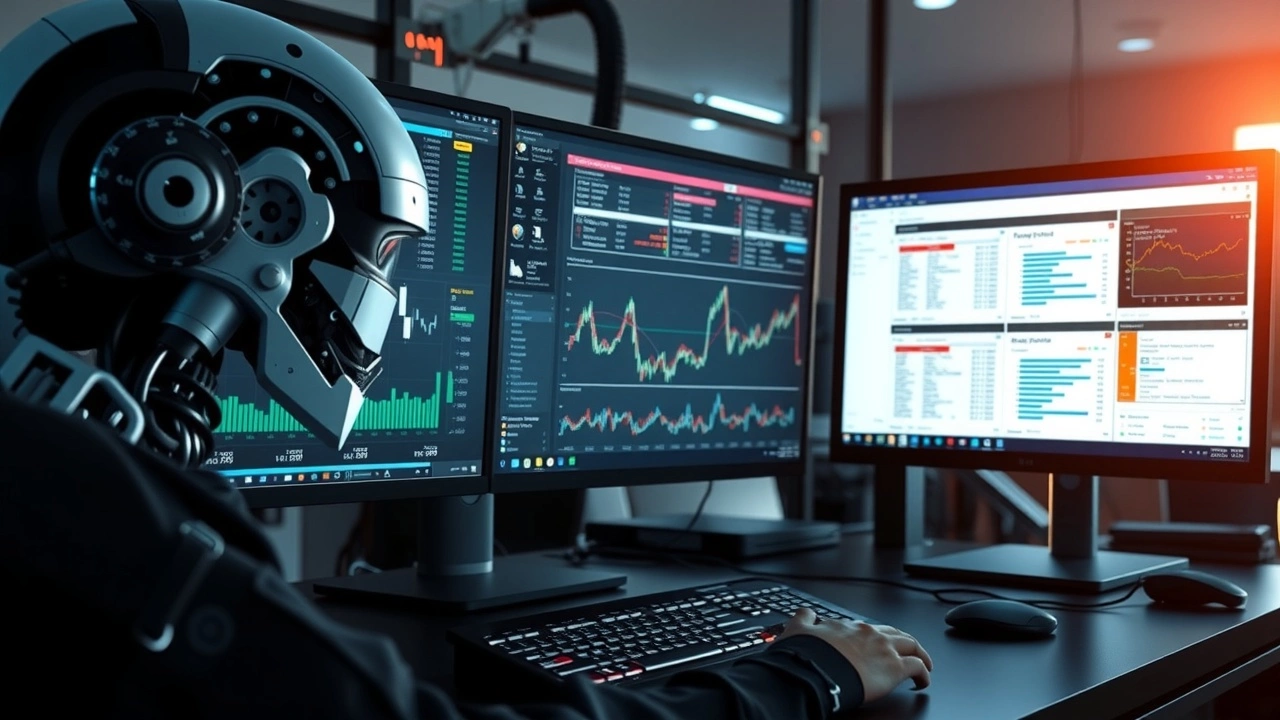système informatique moderne analysant des données SEO