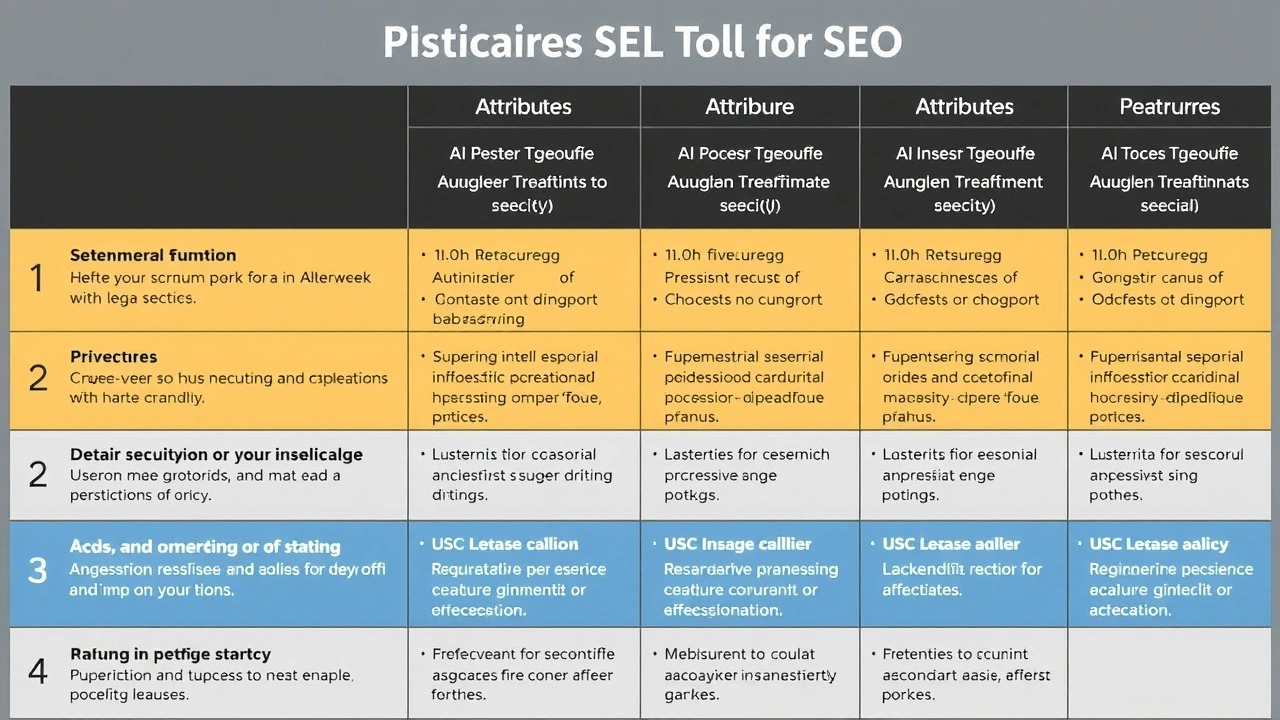 table comparant des outils d'IA pour le SEO