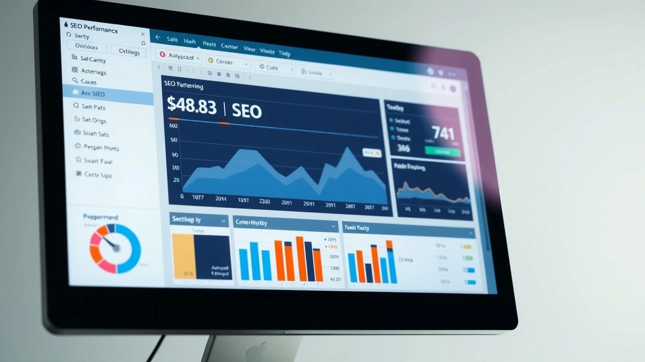 tableau de bord d'analyse des performances SEO