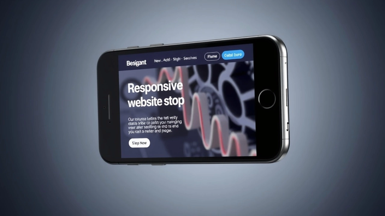 telephone intelligent montrant un site web responsive