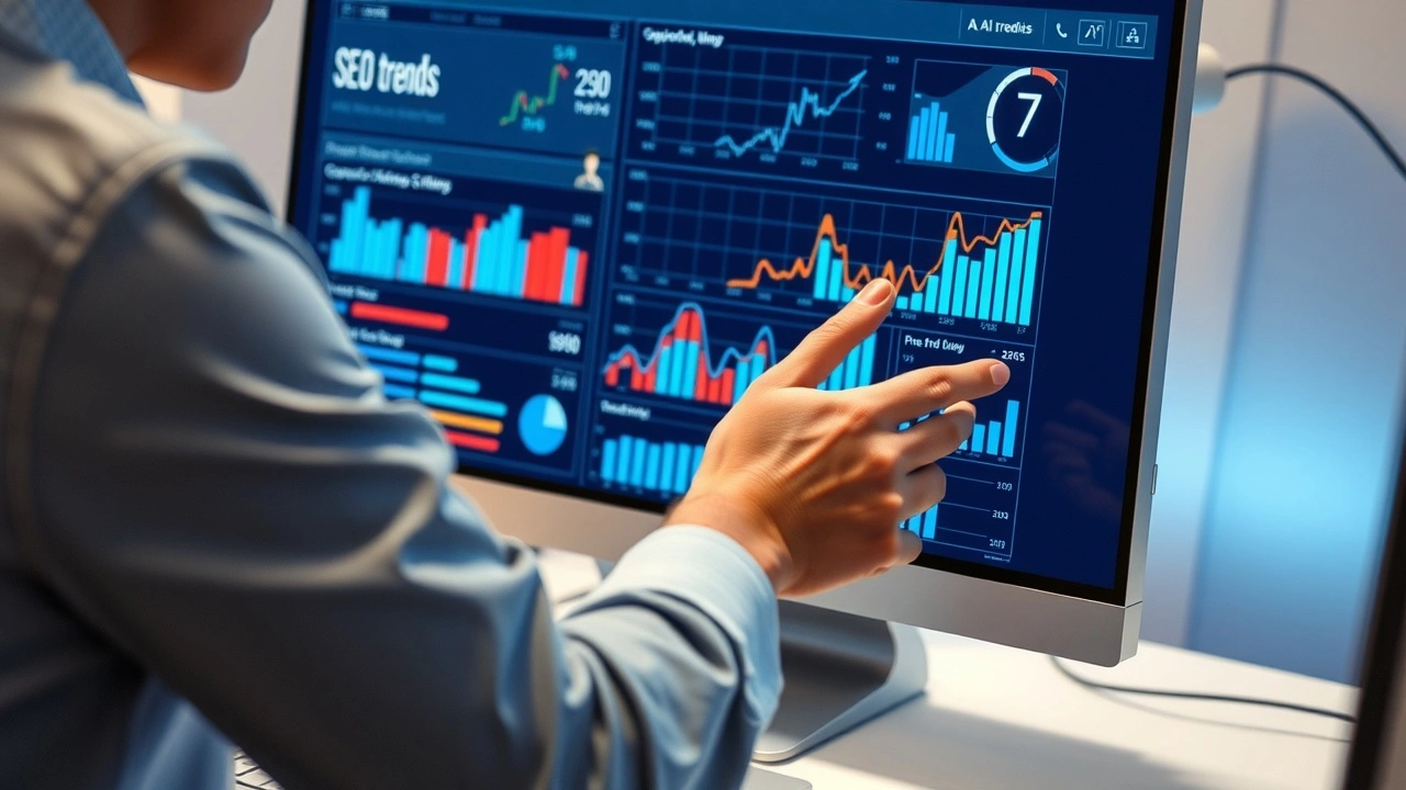 utilisateur utilisant une interface IA pour l'analyse SEO