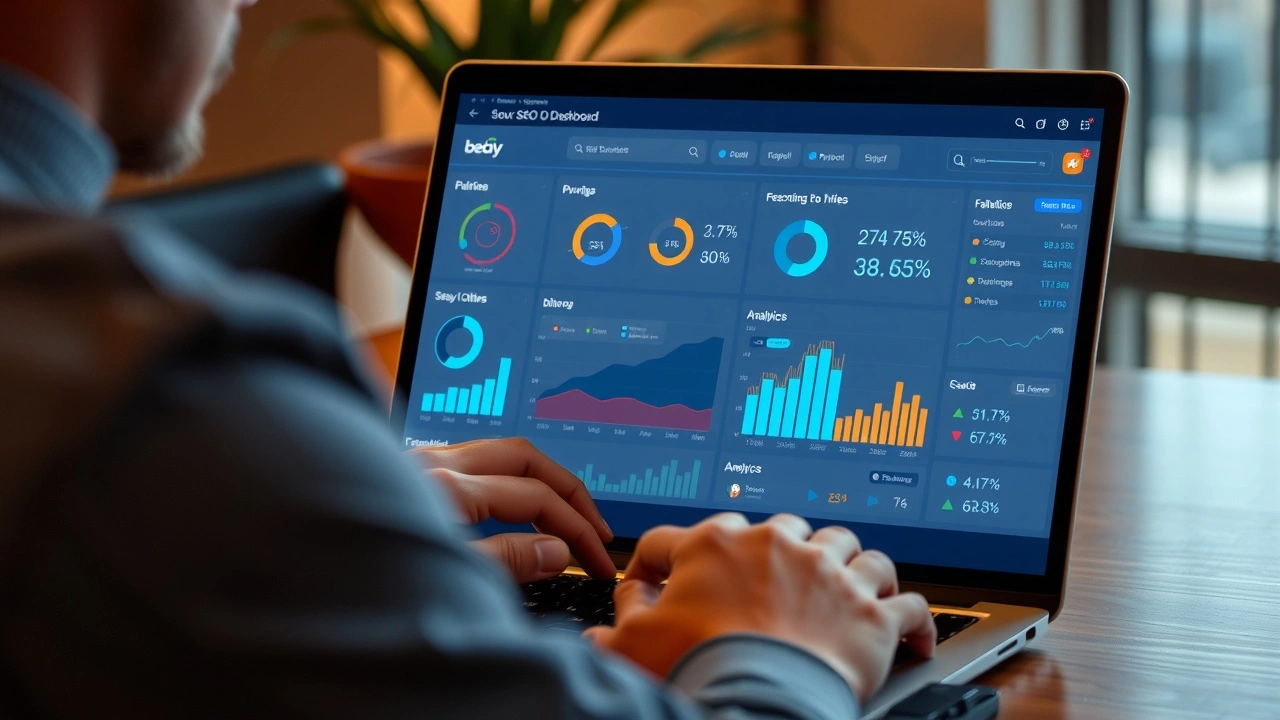 utilisateur utilisant un tableau de bord SEO personnalise