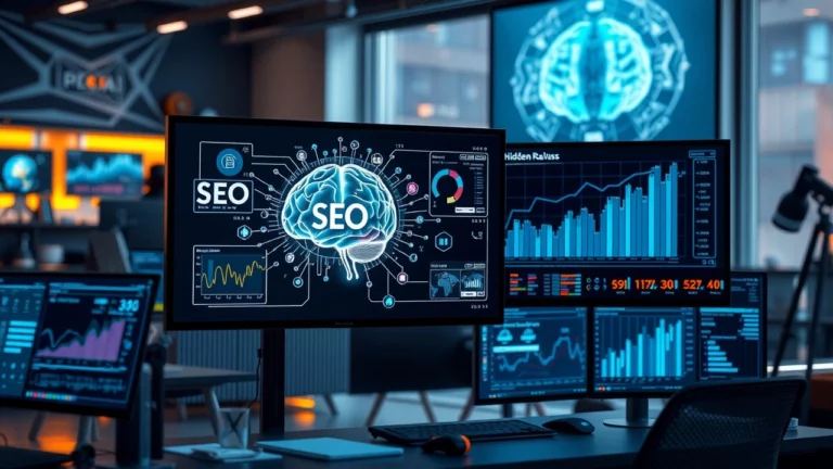 Une illustration de la veille SEO par l'intelligence artificielle, démontrant l'analyse des tendances cachées.