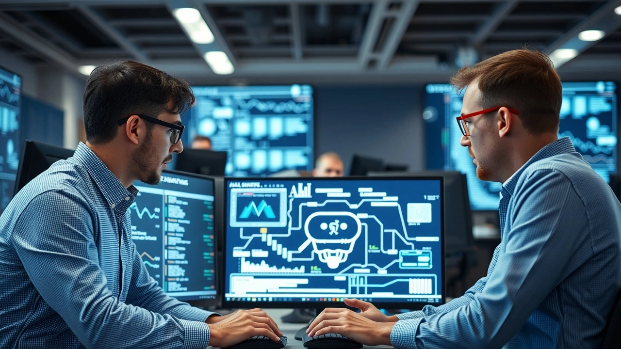 équipe de marketing numérique analysant des algorithmes IA