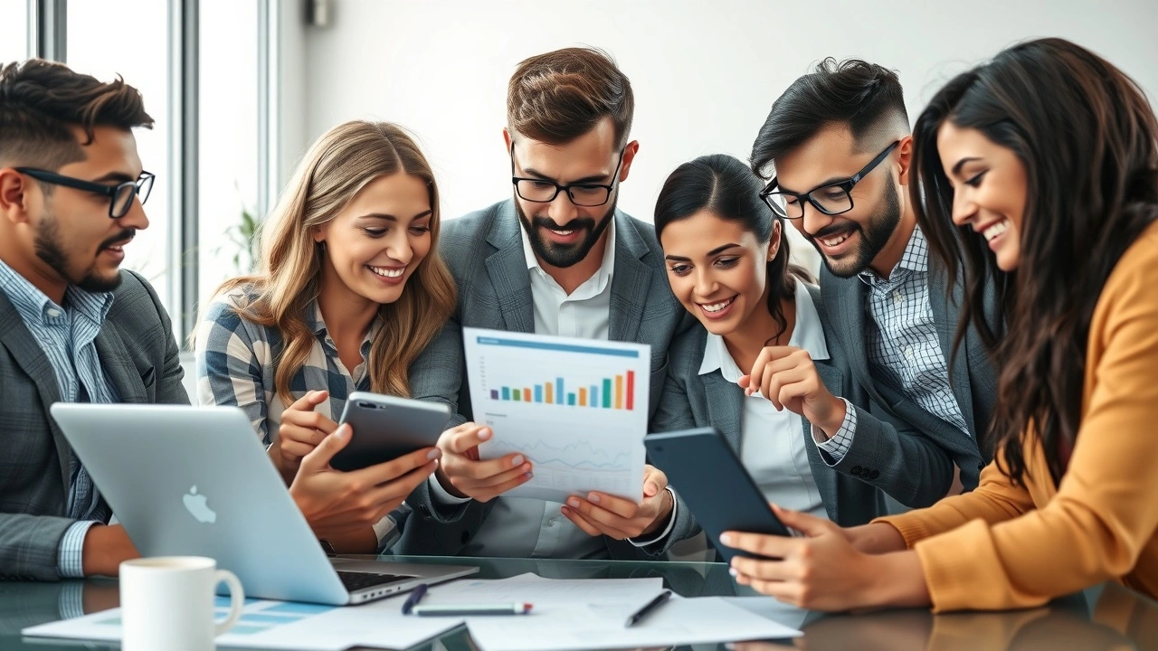 professionnels collaborant sur des dispositifs numériques