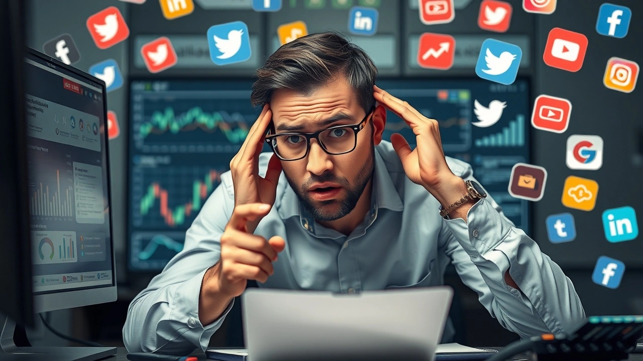 spécialiste SEO frustré devant un écran d'analyse de données