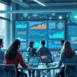 Une illustration photoréaliste des défis du SEO face à l'évolution des intelligences artificielles.