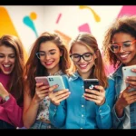 Jeunes utilisant TikTok pour capter des tendances