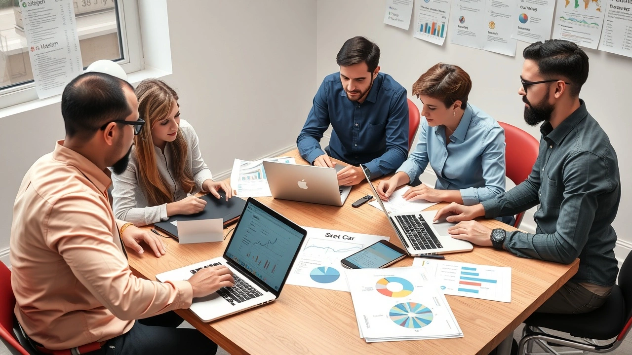 groupe de professionnels discutant de SEO