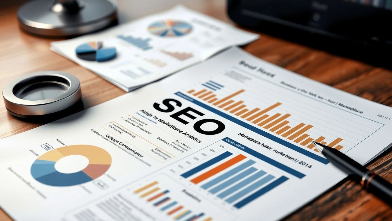 document sur strategie seo et graphiques d'analyse