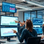 Technologies IA modernes analyse des tendances SEO dans un bureau